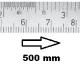 HORIZONTAL FLEXIBLE RULE CLASS II LEFT TO RIGHT 500 MM SECTION 18x0,5 MM<BR>REF : RGH96-G2500C0I0